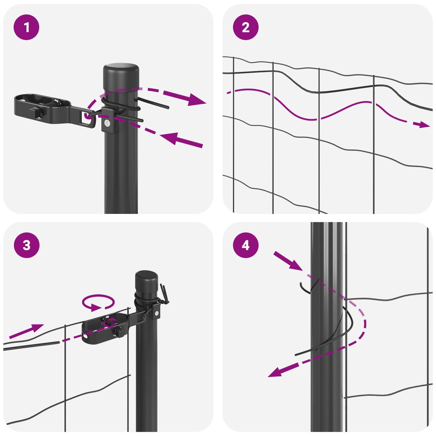 Welded Wire Fence with 13 Posts Harmaa 1,2x50 m Teräs