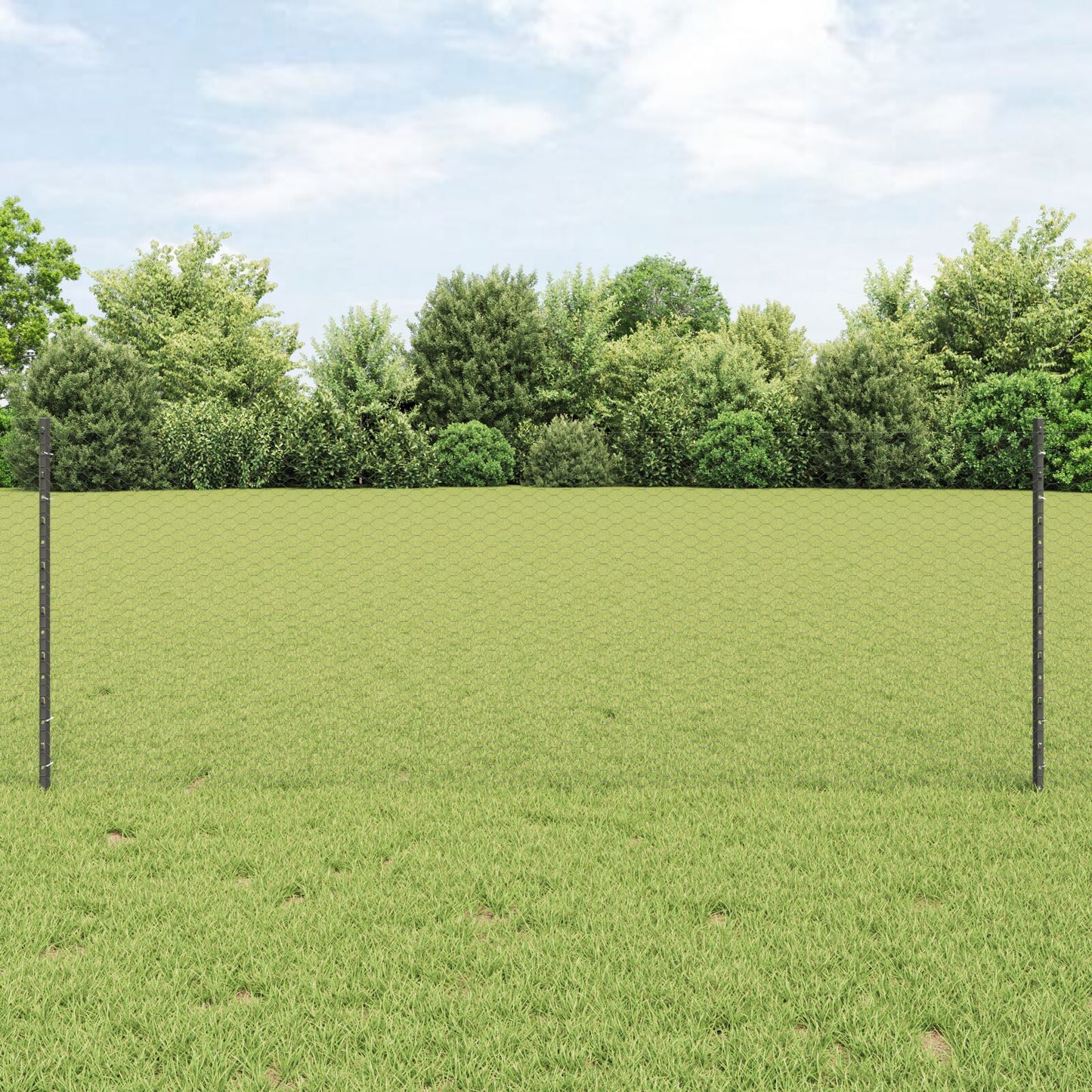 Verkkoposti 11 kpl U-kanava Harmaa 80 cm Teräs, vidaXL Kuusikulmainen verkko Harmaa 0.8x100 m Teräs