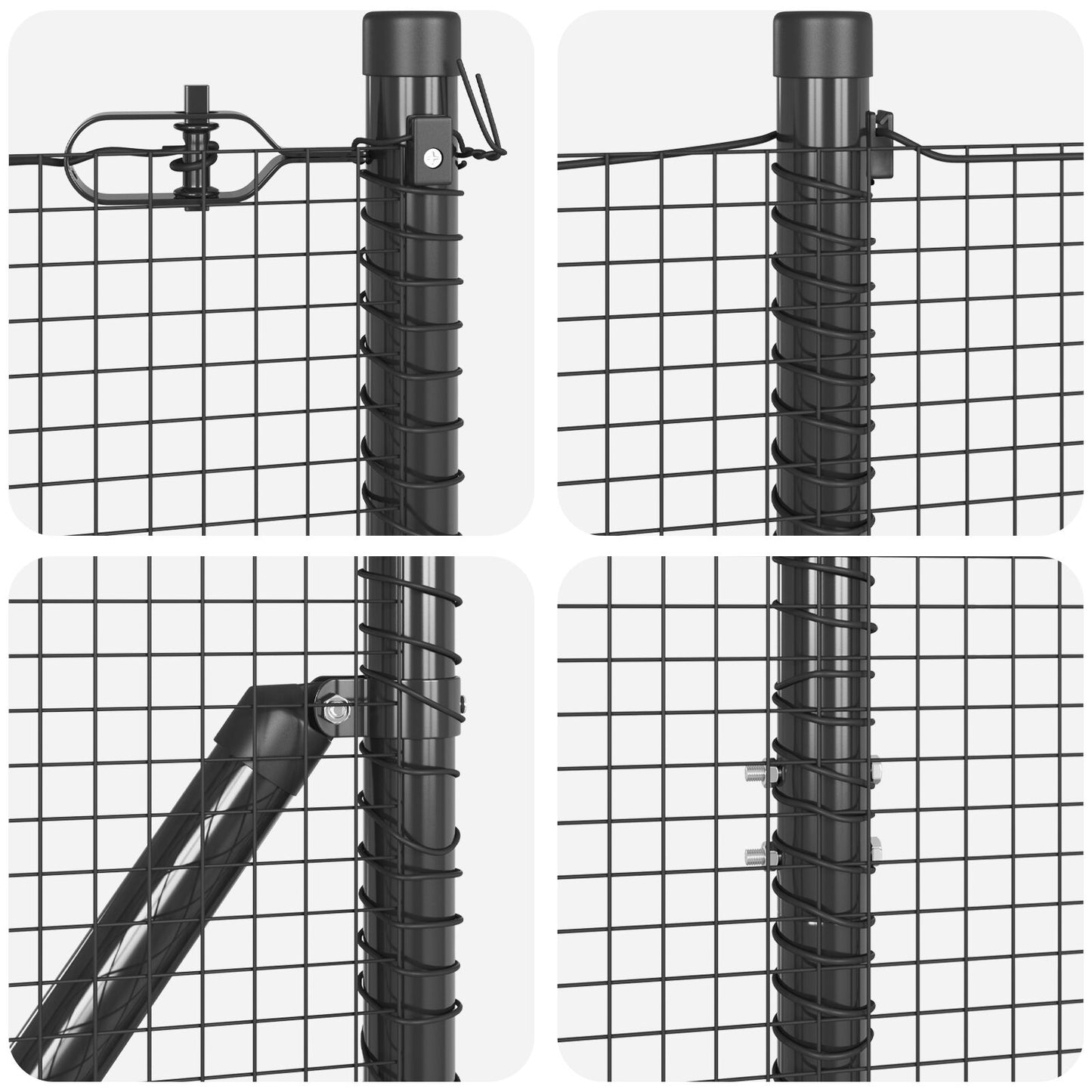 Welded Wire Fence with 7 Spike Posts Harmaa 1.2x10 m Teräs