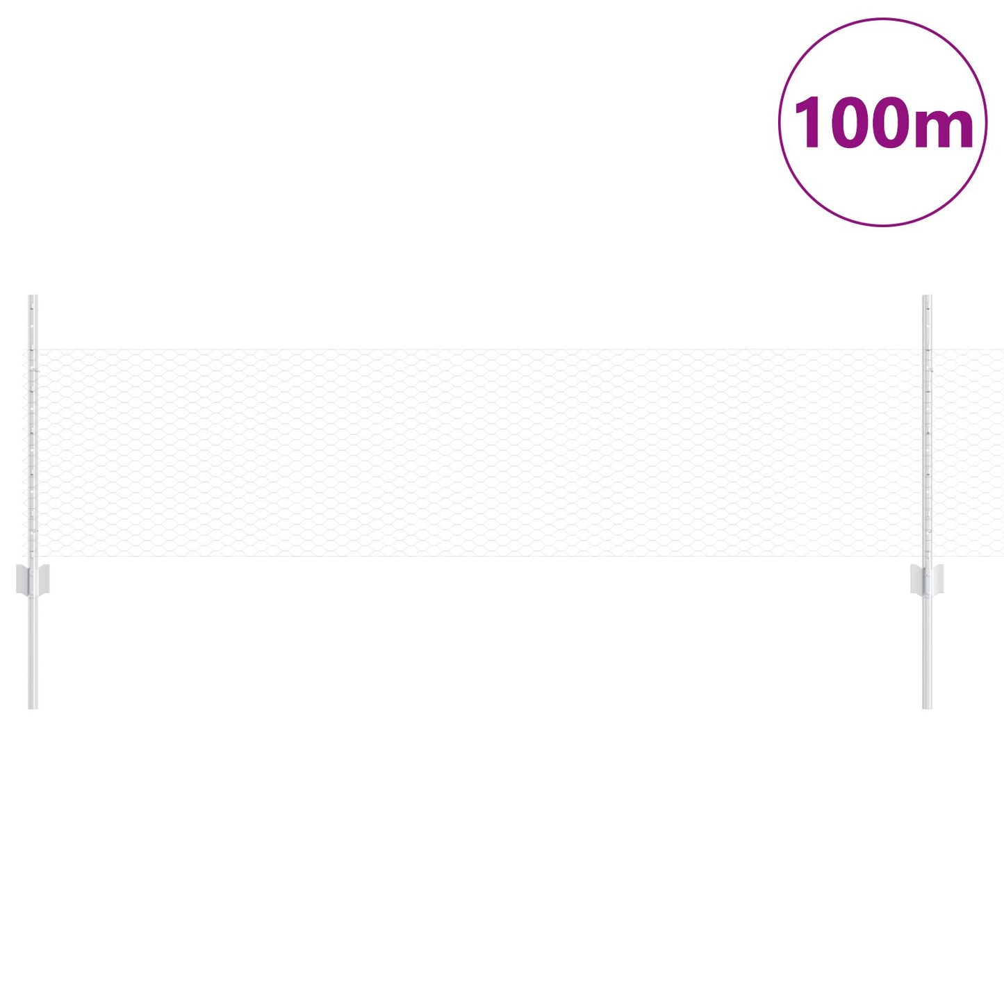 Verkkopostit 11 kpl U-kanava 60 cm Galvanoitu teräs, vidaXL Kuusikulmio verkko 0,5x100 m Galvanoitu teräs