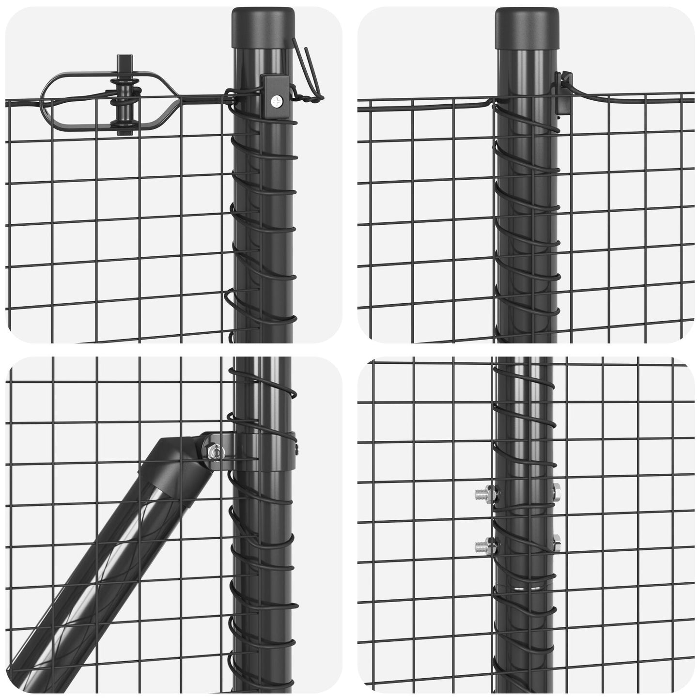 Welded Wire Fence with 13 Posts Harmaa 1,2x50 m Teräs