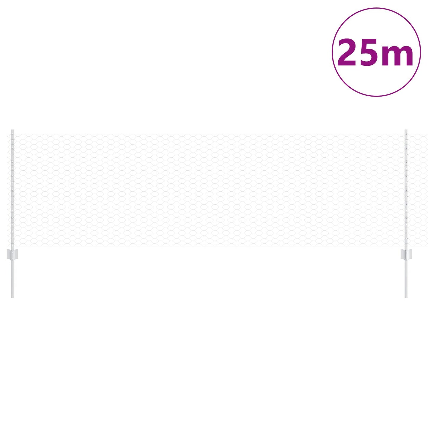 Aidan päät 11 kpl U-kanava 80 cm Galvanisoitu teräs, vidaXL Kuusikulmainen aita 0.8x25 m Galvanisoitu teräs