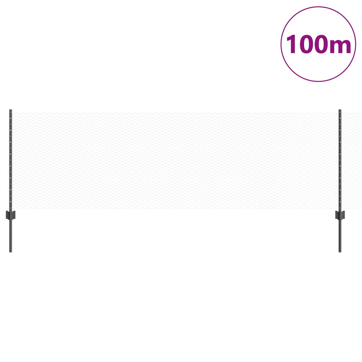 Verkkoposti 11 kpl U-kanava Harmaa 80 cm Teräs, vidaXL Kuusikulmainen verkko Harmaa 0.8x100 m Teräs