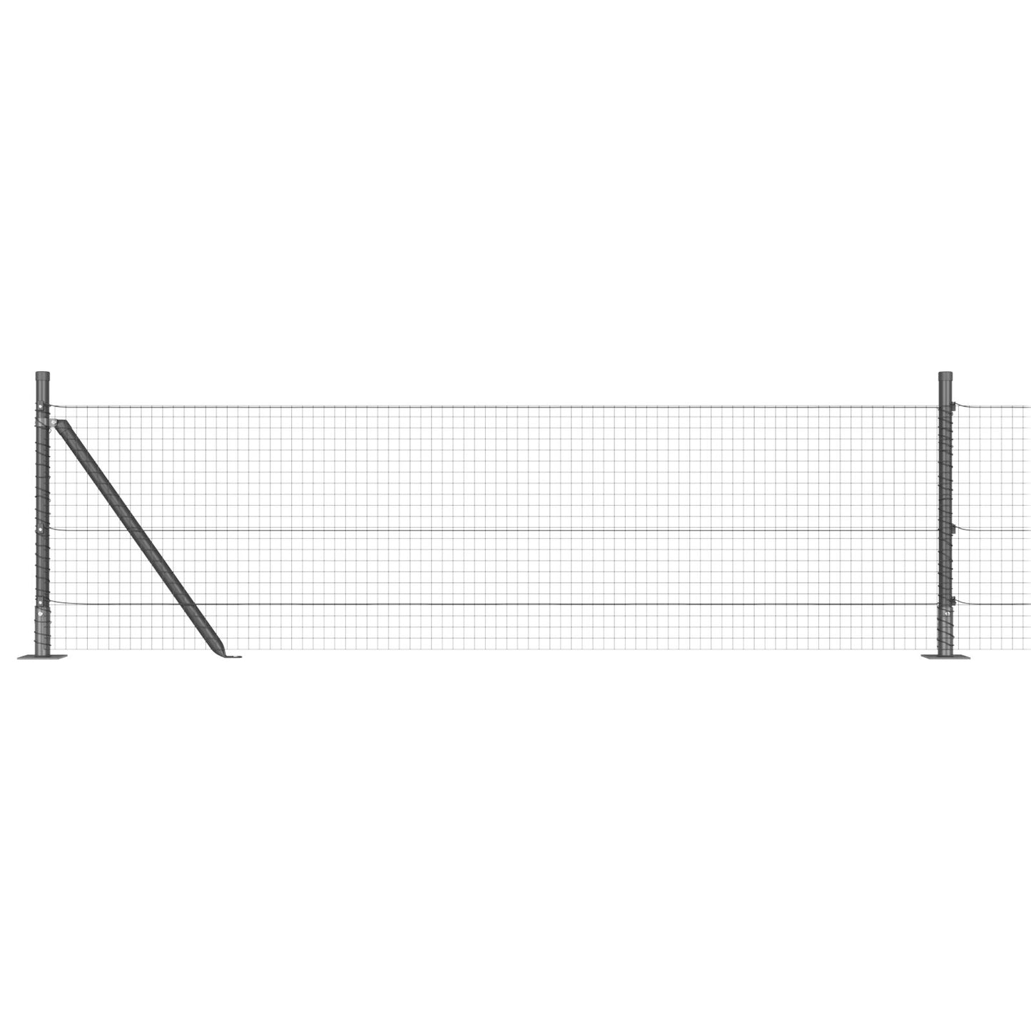 Welded Wire Fence 13 peitetolppalla Harmaa 0.4x100 m Teräs