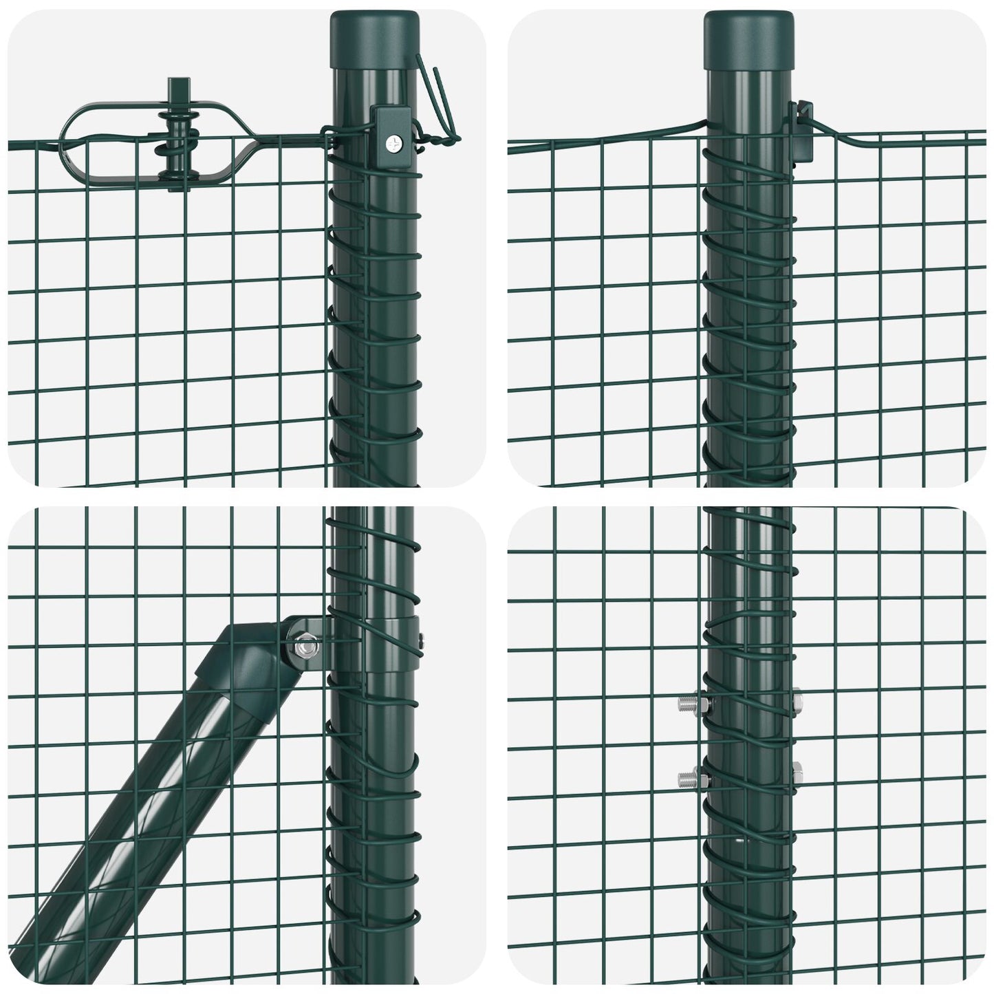 Welded Wire Fence with 7 Spike Posts Vihreä 1.5x10 m Teräs
