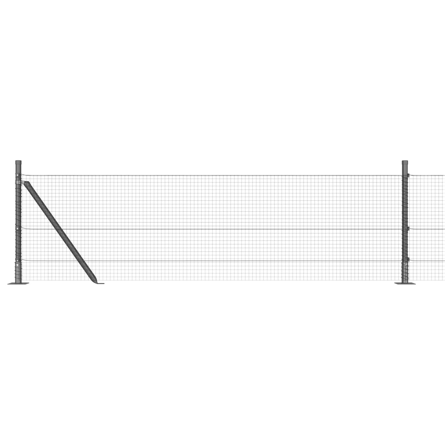 Weldattu langaaita 13 liitetyllä tolppalla Harmaa 0.6x50 m Teräs