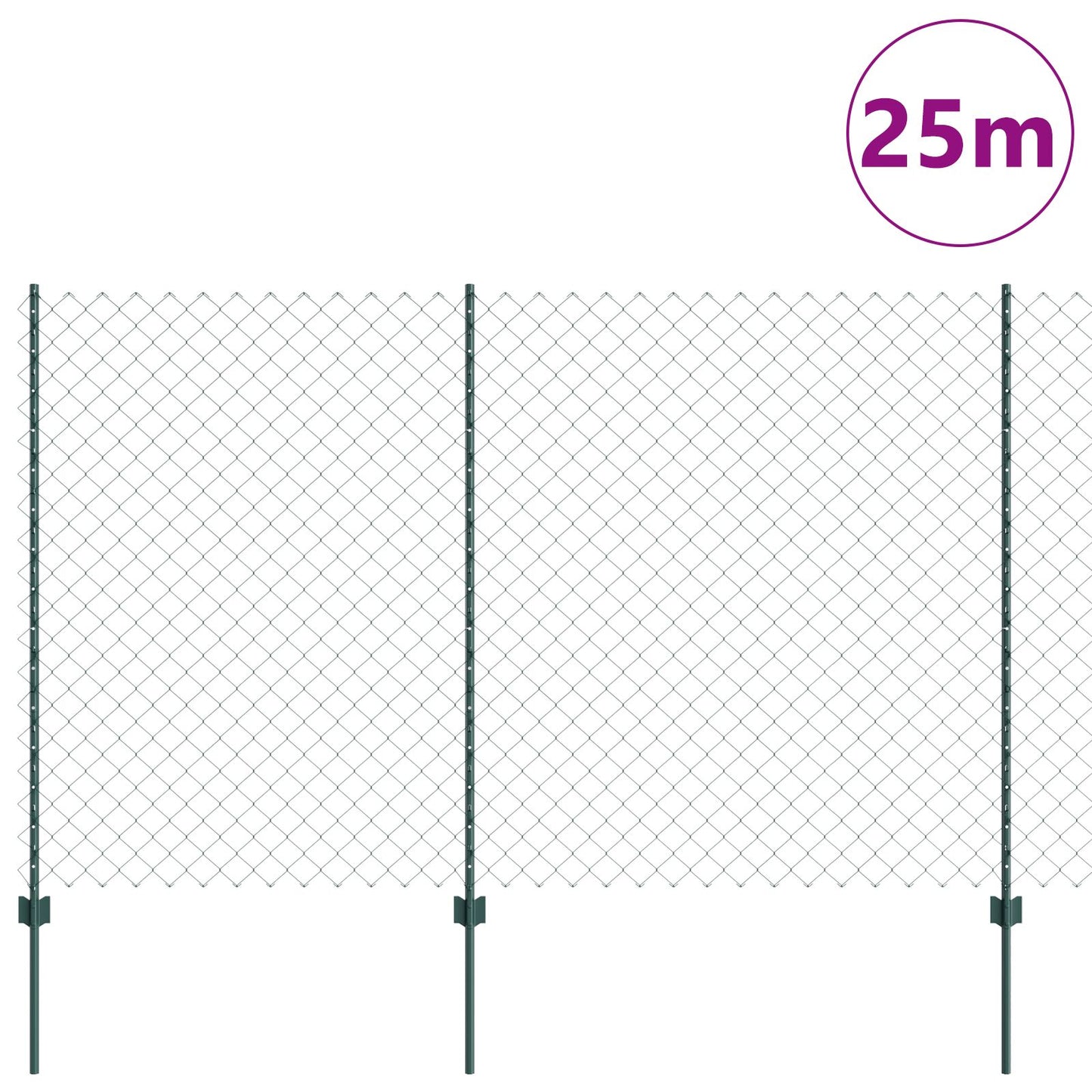 :n ketjuverkkohäkkä 22 U-pylväällä Vihreä 1.6x25 m Teräs