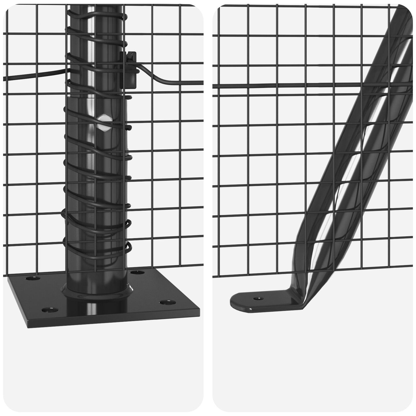 Weldattu langaaita 13 liitetyllä tolppalla Harmaa 0.6x50 m Teräs