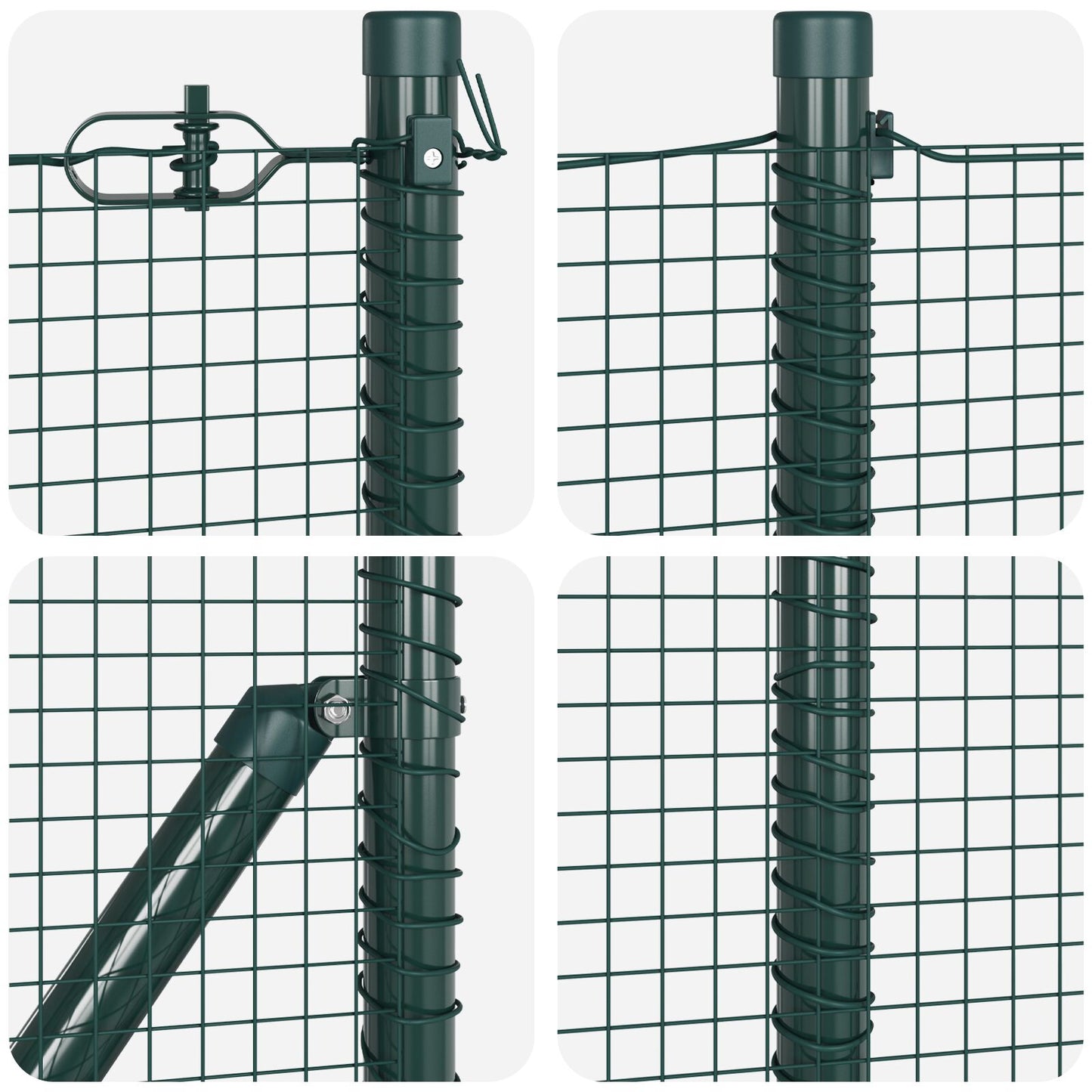 Welded Wire Fence with 13 Flanged Posts Green 1x50 m Teräs