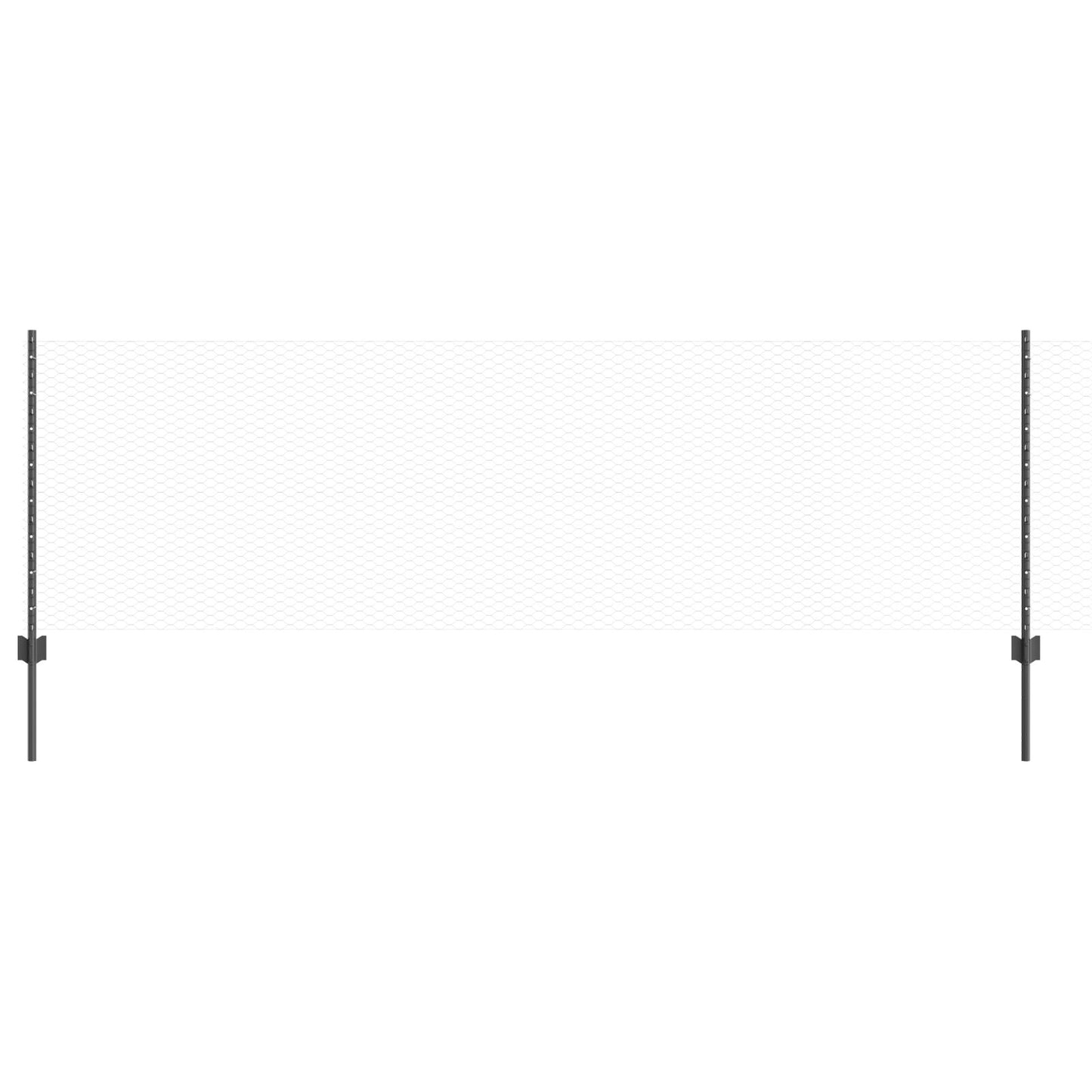 Verkkoposti 11 kpl U-kanava Harmaa 80 cm Teräs, vidaXL Kuusikulmainen verkko Harmaa 0.8x100 m Teräs