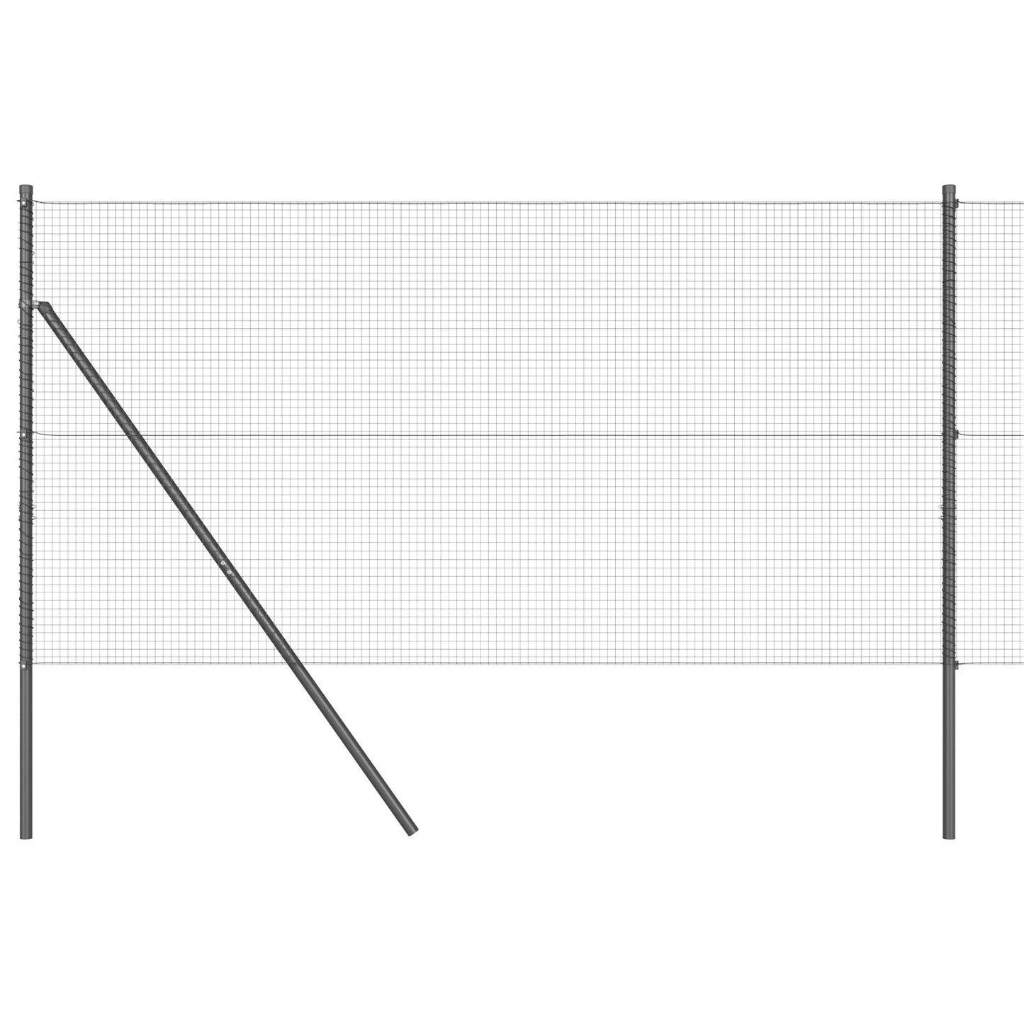 Welded Wire Fence with 13 Posts Harmaa 1,2x50 m Teräs