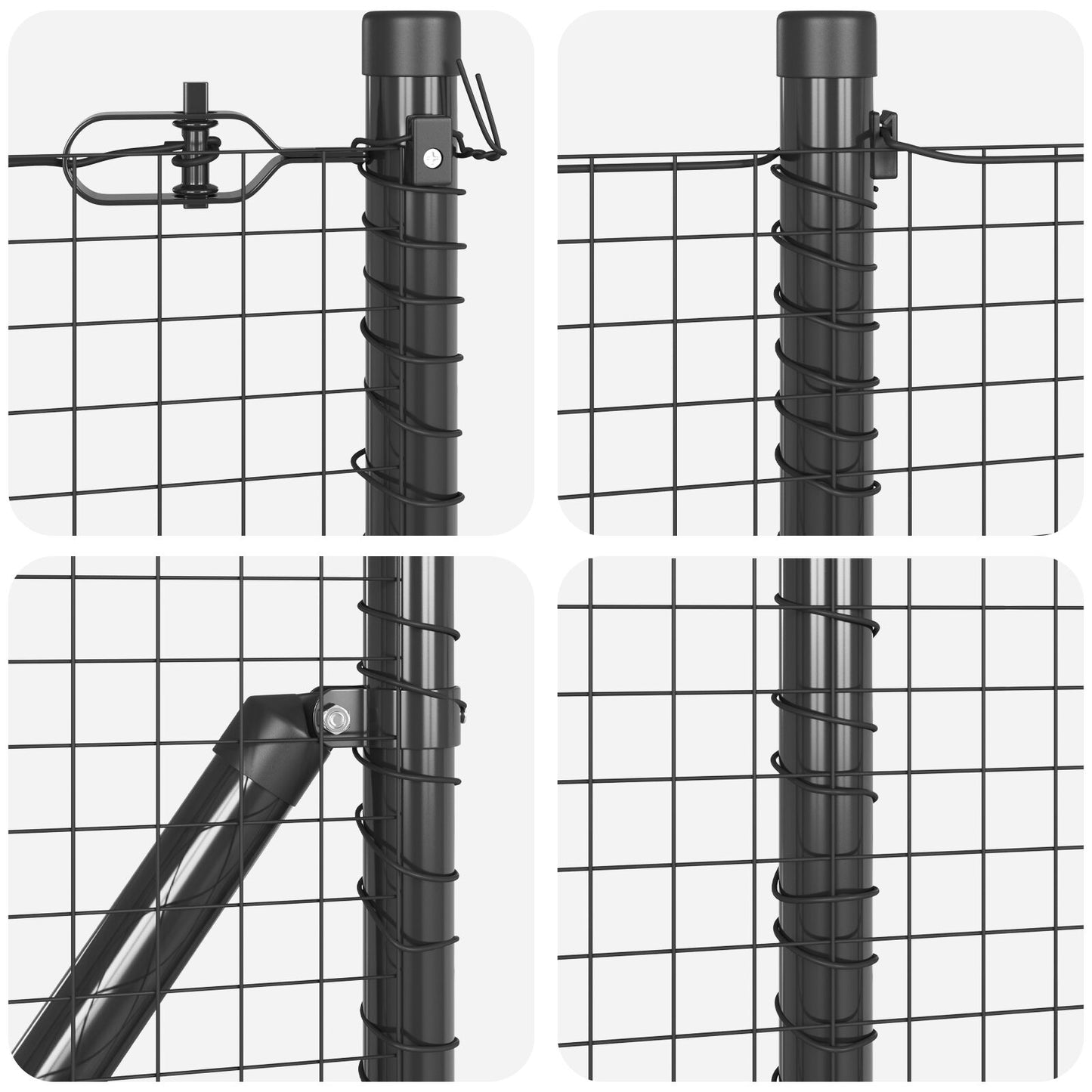 Welded Wire Fence 13 peitetolppalla Harmaa 0.4x100 m Teräs
