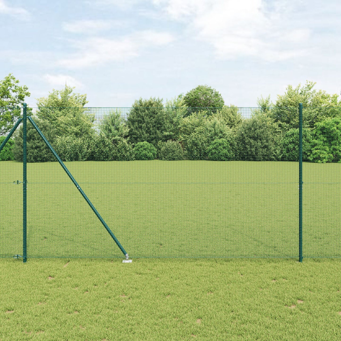 Welded Wire Fence with 7 Spike Posts Vihreä 1.5x10 m Teräs