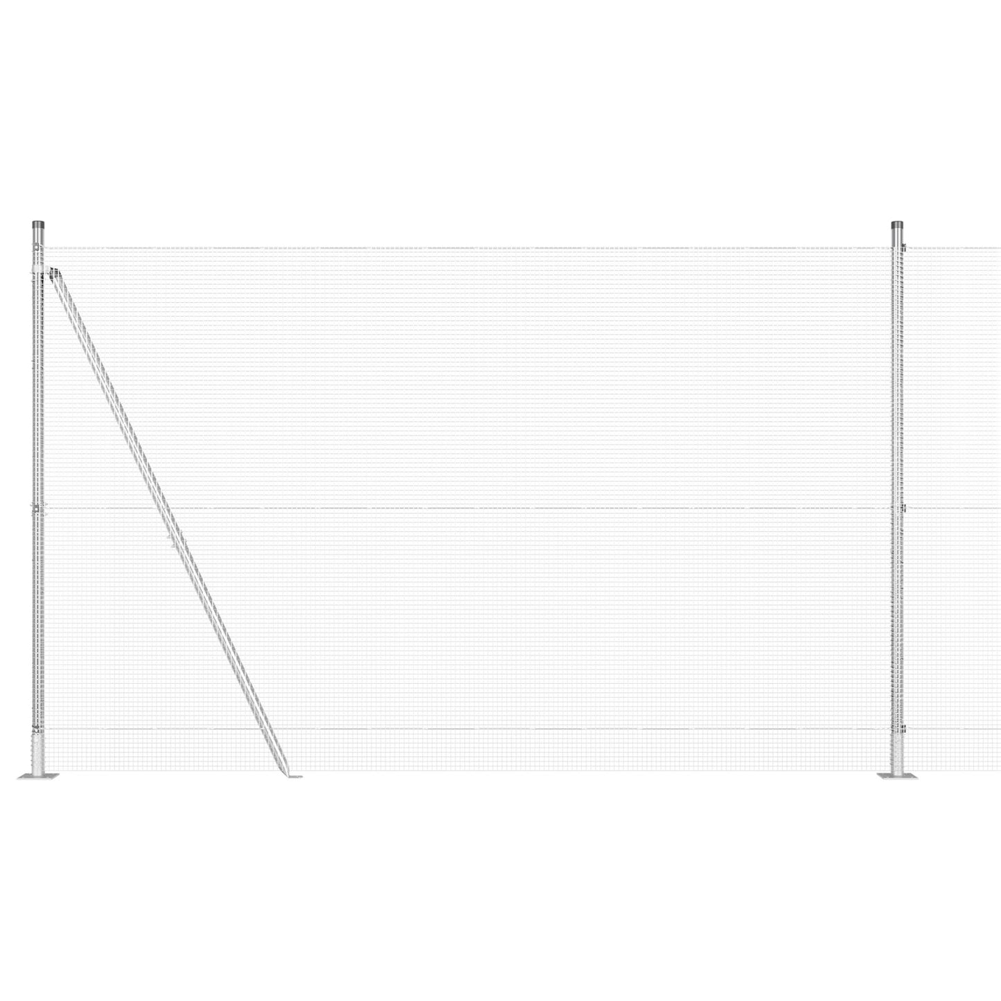 Welded Wire Fence 7 reunaputkella 1.6x10 m galvanoidusta teräksestä