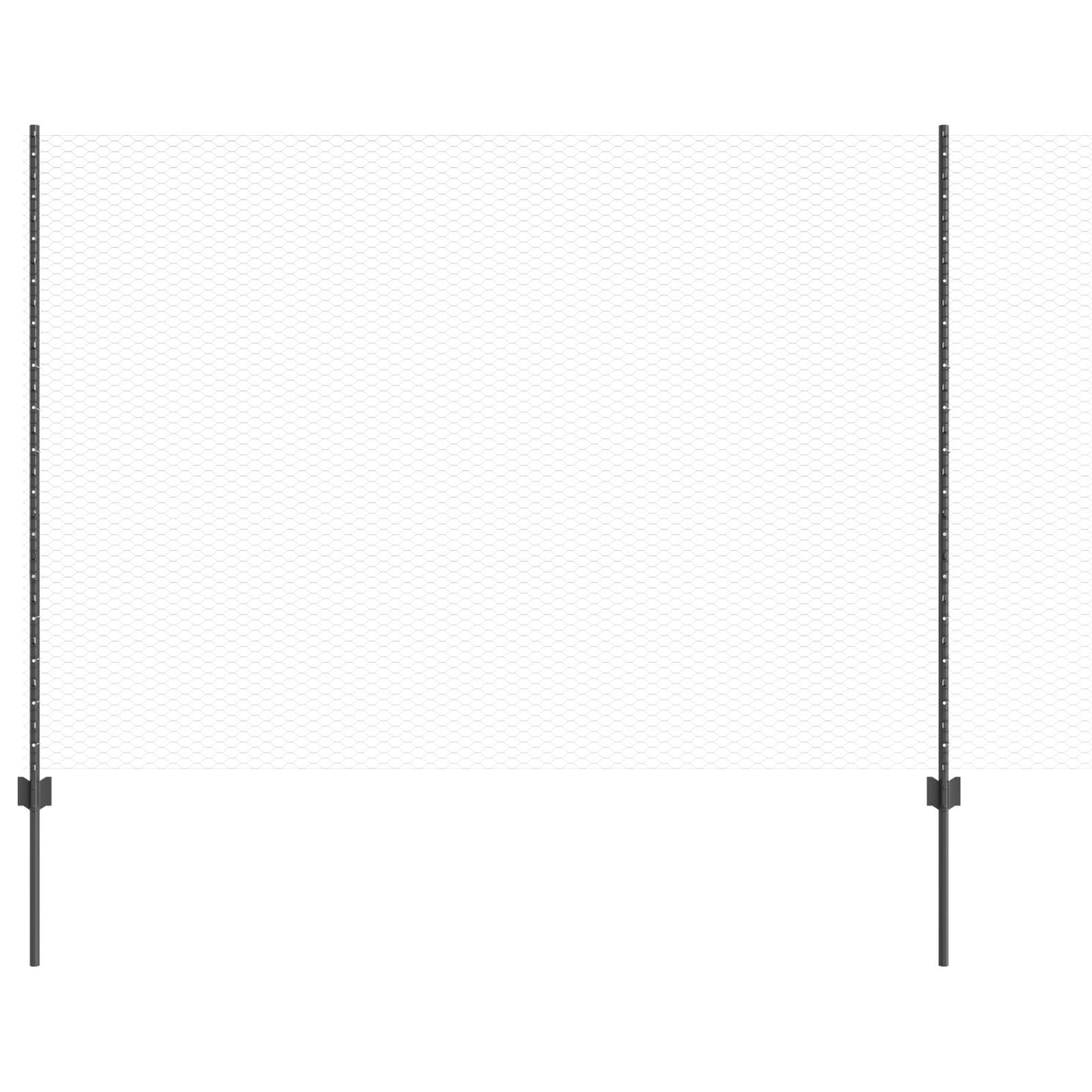 Verkkopostit 22 kpl U-kanava Harmaa 160 cm Teräs, vidaXL Kuusikulmainen verkko Harmaa 1.6x100 m Teräs