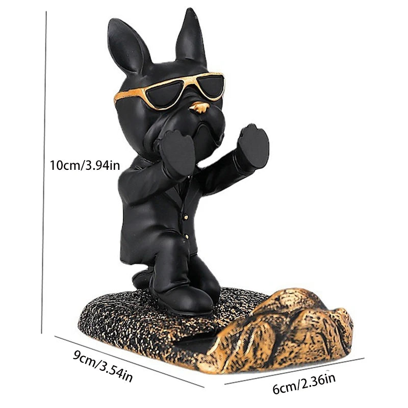 Bulldog Phone Holder, Animal Statue Figurine