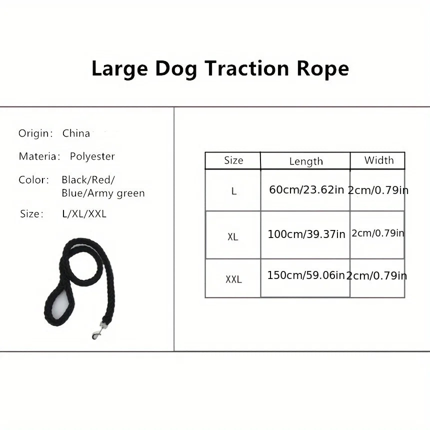 Jykevä paksu naru punos hihna / Dog leash for effective training and comfortable walking, strong and durable braid, suitable for large dogs, dog training leash