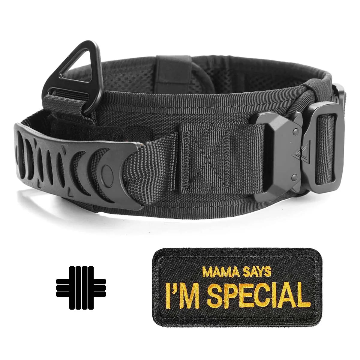 Taktinen paksu vahva koiranpanta kahvalla, eri värejä + Hihna ! / Military-Grade Tactical Dog Collar with Handle Heavy Duty Collar for Medium and Large Dogs Provides Ultimate Control