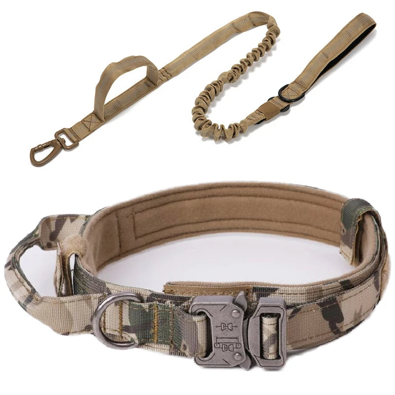 Taktinen koiran panta+hihna paketti, tai erikseen,useita värejä / Pet Dog Collar Leash Set Nylon Material Durable Dog Collar Reflective Leash Pet Tactical Training Dog Collar Large Dog Leash Set