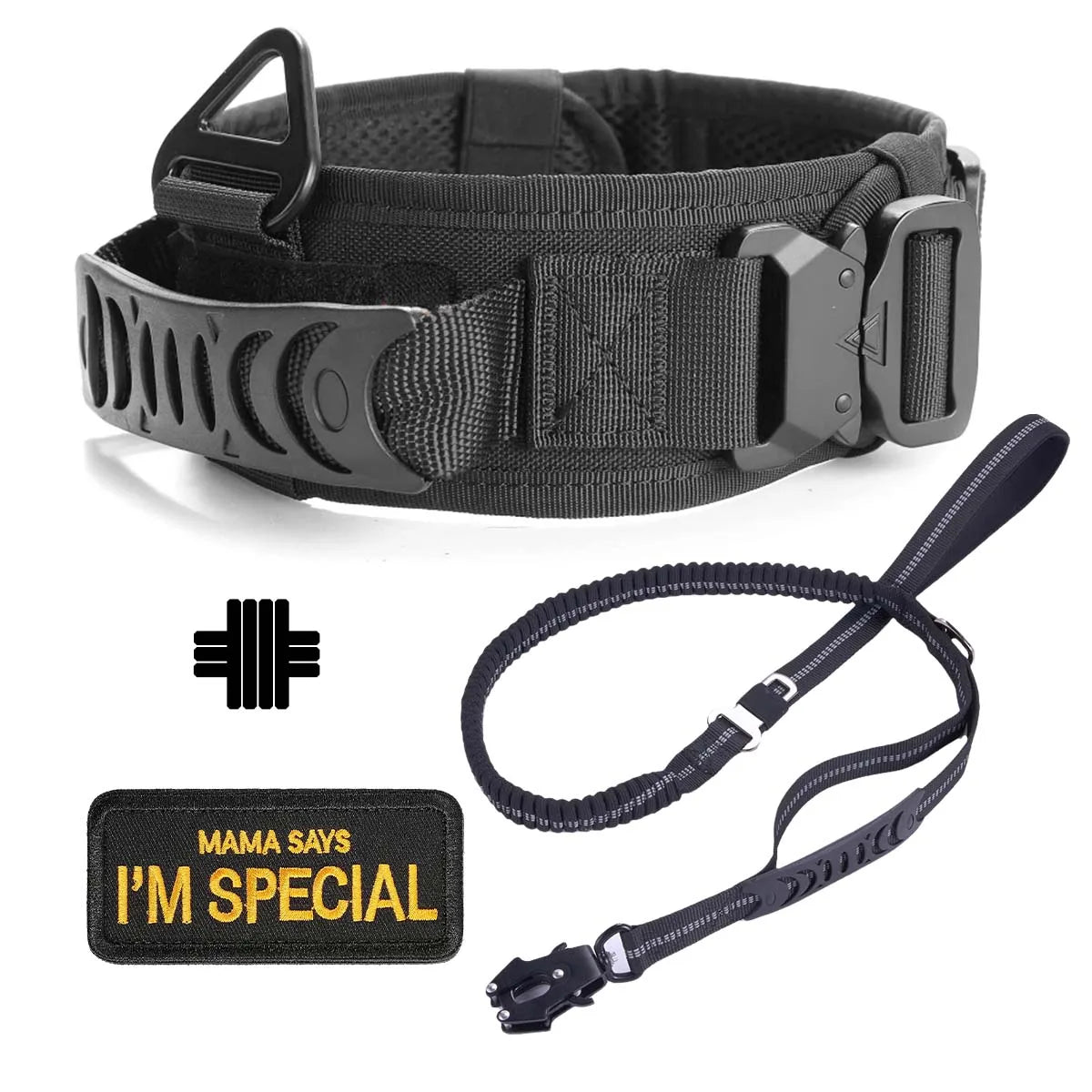 Taktinen paksu vahva koiranpanta kahvalla, eri värejä + Hihna ! / Military-Grade Tactical Dog Collar with Handle Heavy Duty Collar for Medium and Large Dogs Provides Ultimate Control