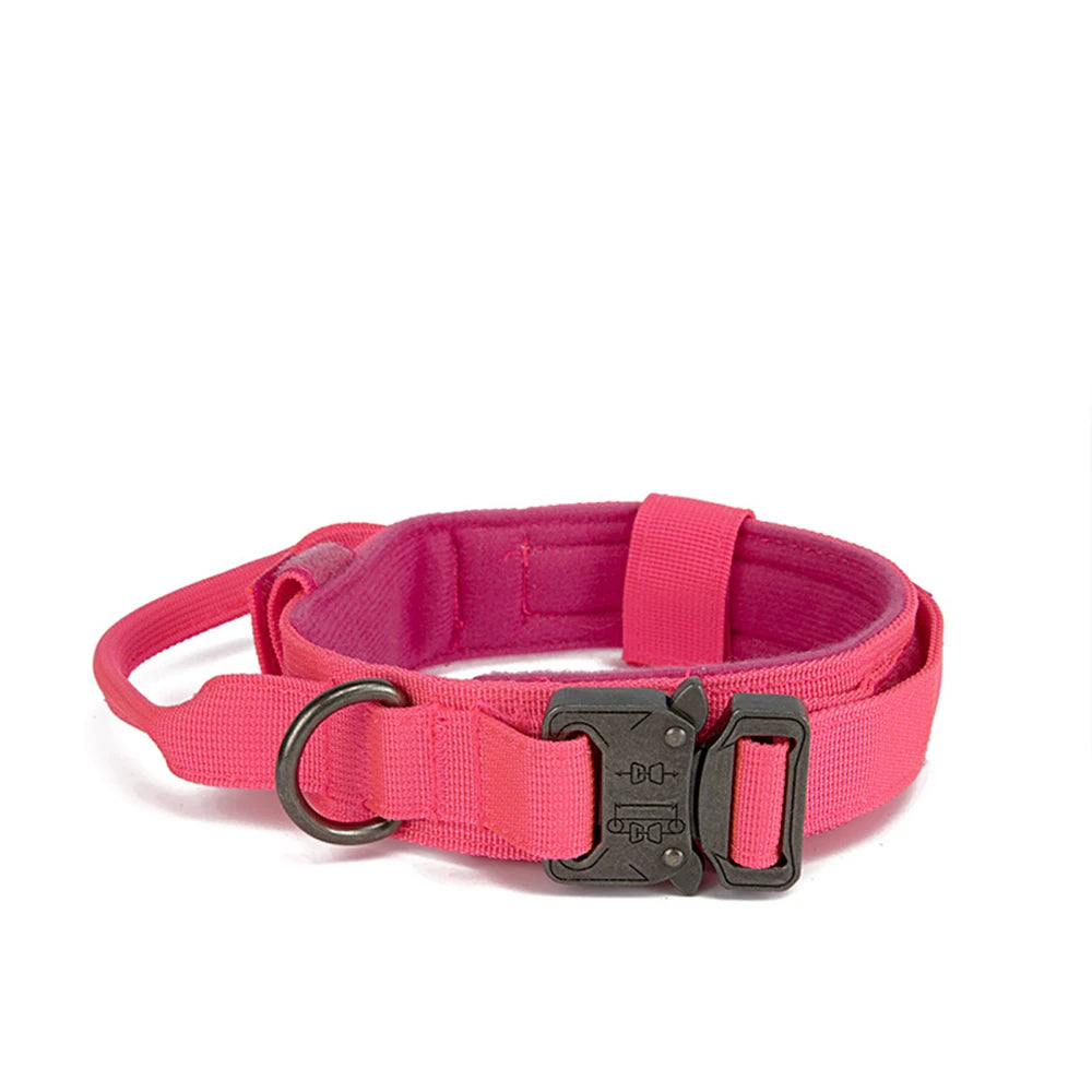 Taktinen koiran panta+hihna paketti, tai erikseen,useita värejä / Pet Dog Collar Leash Set Nylon Material Durable Dog Collar Reflective Leash Pet Tactical Training Dog Collar Large Dog Leash Set