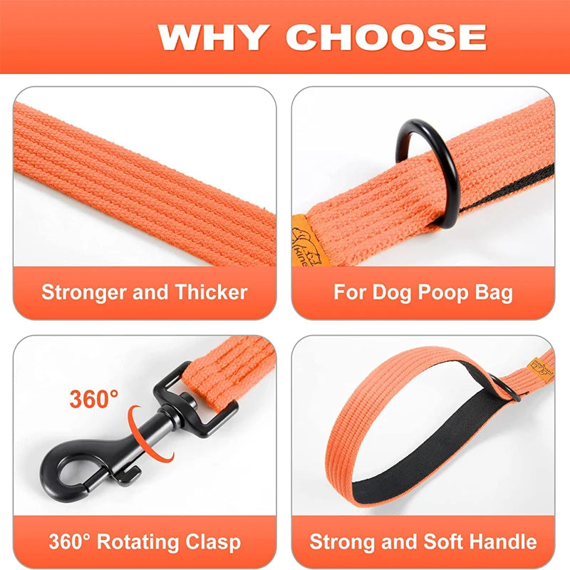 Hihna, pehmustetulla kahvalla / Dog Leash Polyamide Rope With Soft Padded Handle Durable Dog Training Lead Metal Swivel