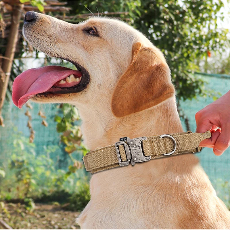 Taktinen koiran panta+hihna paketti, tai erikseen,useita värejä / Pet Dog Collar Leash Set Nylon Material Durable Dog Collar Reflective Leash Pet Tactical Training Dog Collar Large Dog Leash Set
