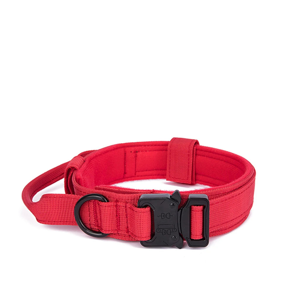 Taktinen koiran panta+hihna paketti, tai erikseen,useita värejä / Pet Dog Collar Leash Set Nylon Material Durable Dog Collar Reflective Leash Pet Tactical Training Dog Collar Large Dog Leash Set
