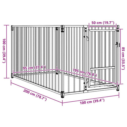 Outdoor dog cage 100x200x100 cm