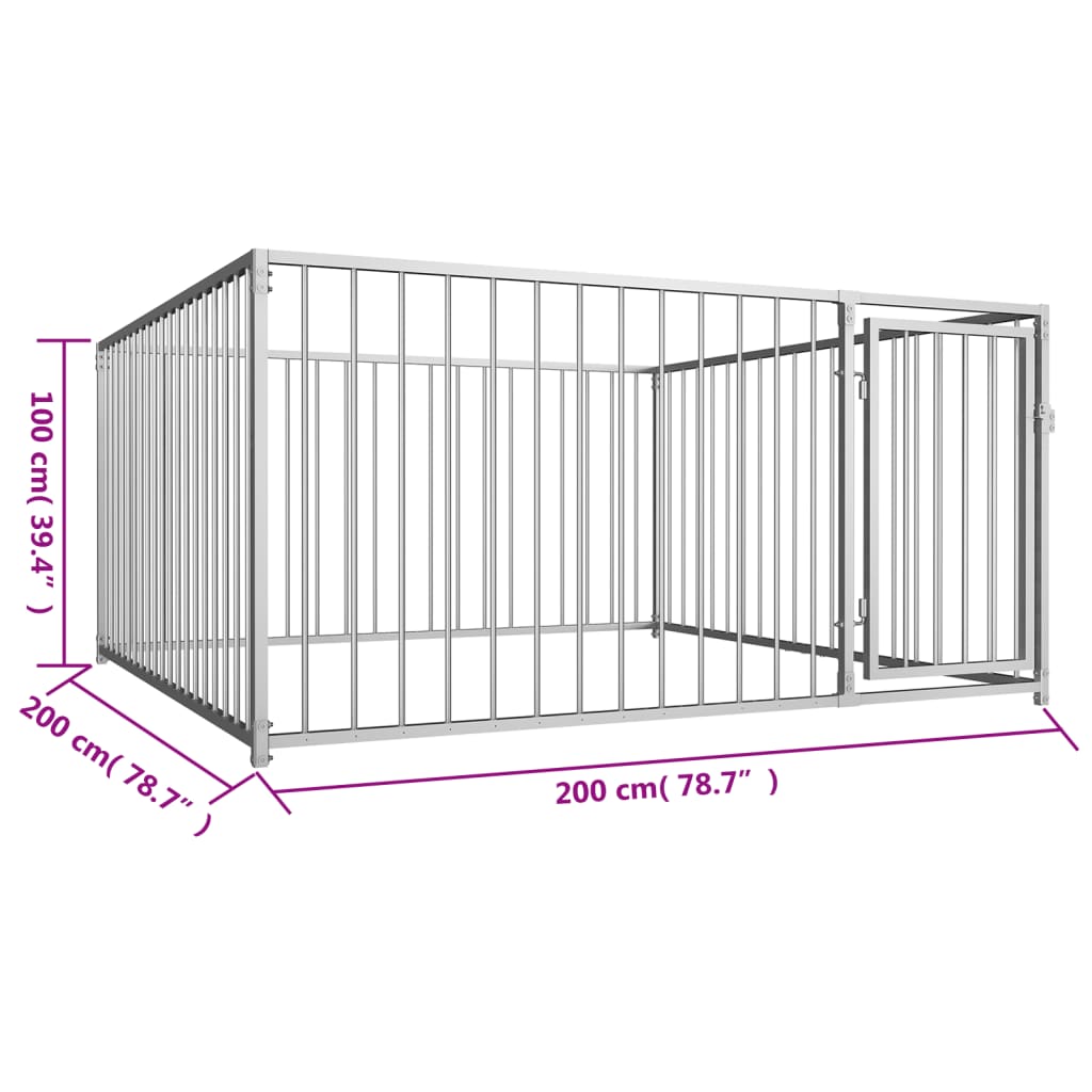 Outdoor dog cage 200x200x100 cm
