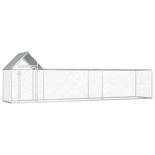 Chicken coop 5x1x1.5 m galvanized steel
