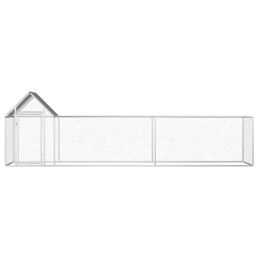 Chicken coop 5x1x1.5 m galvanized steel