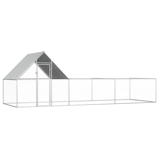 Chicken coop 6x2x2 m galvanized steel