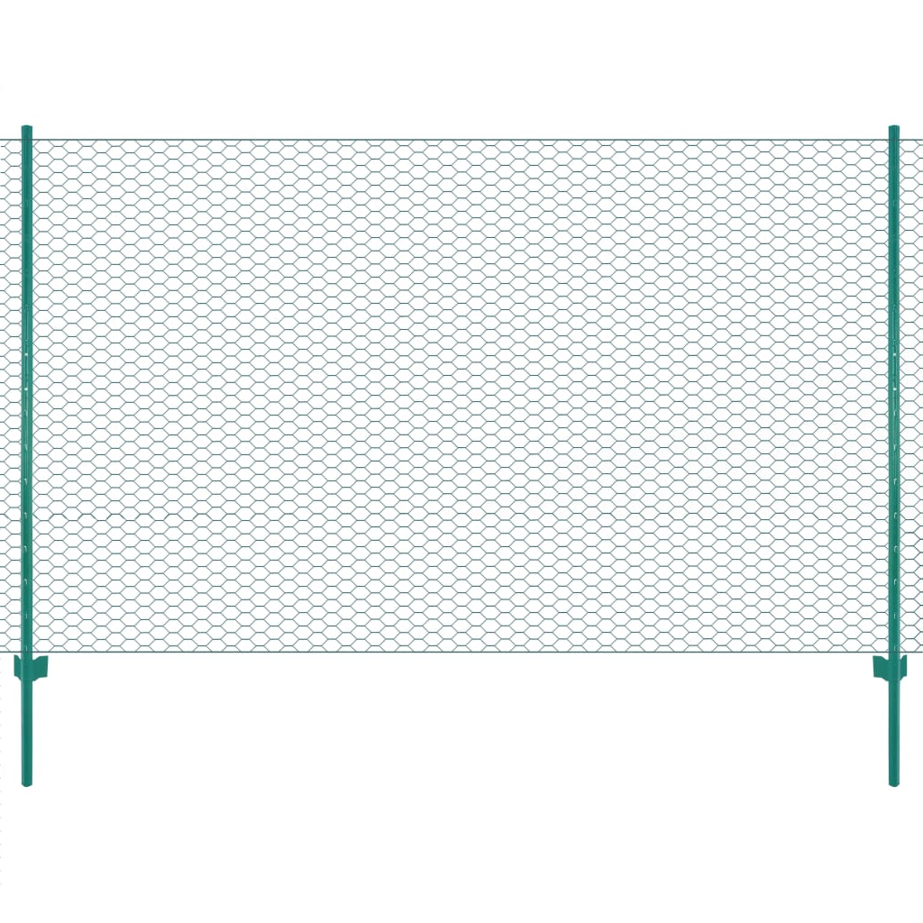 Verkkoaita tolpilla teräs 25x1,5 m vihreä