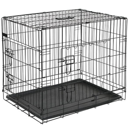 Dog transport cage metal 107x70x77.5 cm black