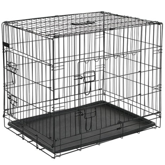 Dog transport cage metal 107x70x77.5 cm black