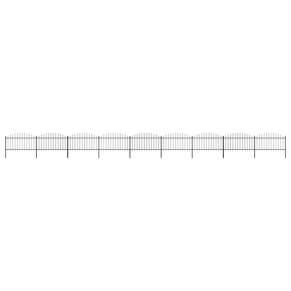Puutarha-aita keihäskärjillä teräs (1,25-1.5)x15,3 m musta