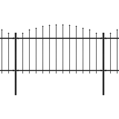 Puutarha-aita keihäskärjillä teräs (1,25-1.5)x15,3 m musta