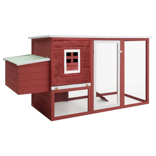 Outdoor chicken coop with 1 egg crate, red wood