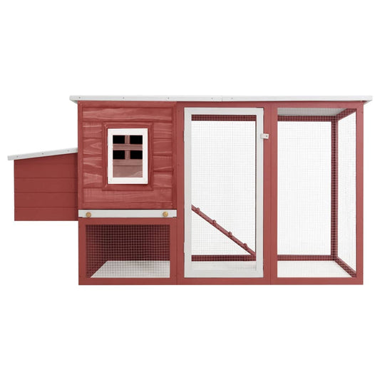 Outdoor chicken coop with 1 egg crate, red wood