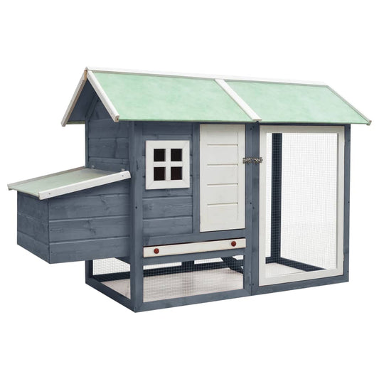 Chicken coop grey 170x81x110 cm solid pine and spruce