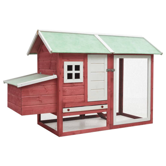 Chicken coop red 170x81x110 cm solid pine and spruce