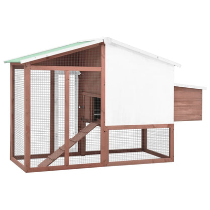 Chicken coop with nest box in suede and white solid spruce