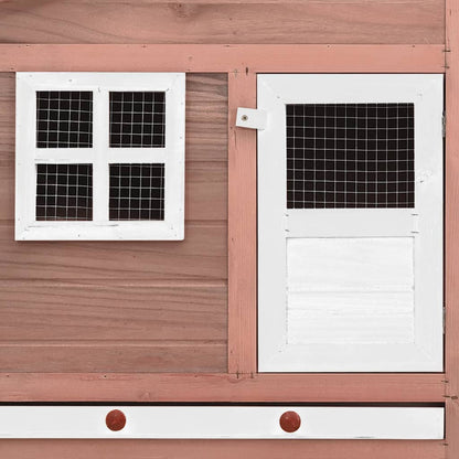 Chicken coop with nest box in suede and white solid spruce