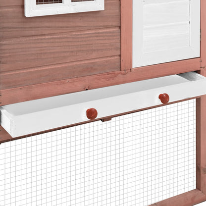 Chicken coop with nest box in suede and white solid spruce