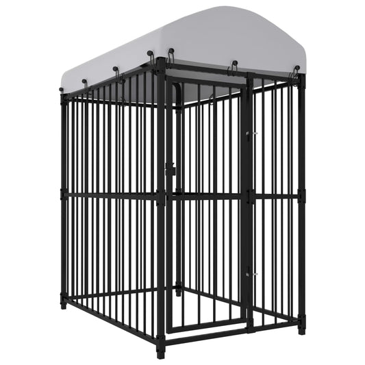 Outdoor dog cage with canopy 150x100x175 cm