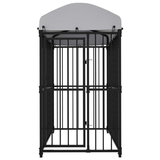 Outdoor dog cage with canopy 150x100x175 cm