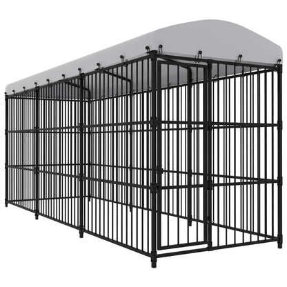Koiran ulkohäkki katoksella 450x150x210 cm
