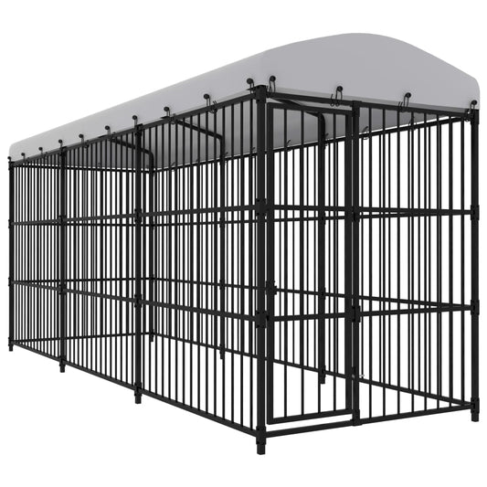 Koiran ulkohäkki katoksella 450x150x210 cm