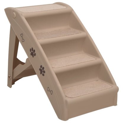Foldable dog stairs brown 62x40x49.5 cm